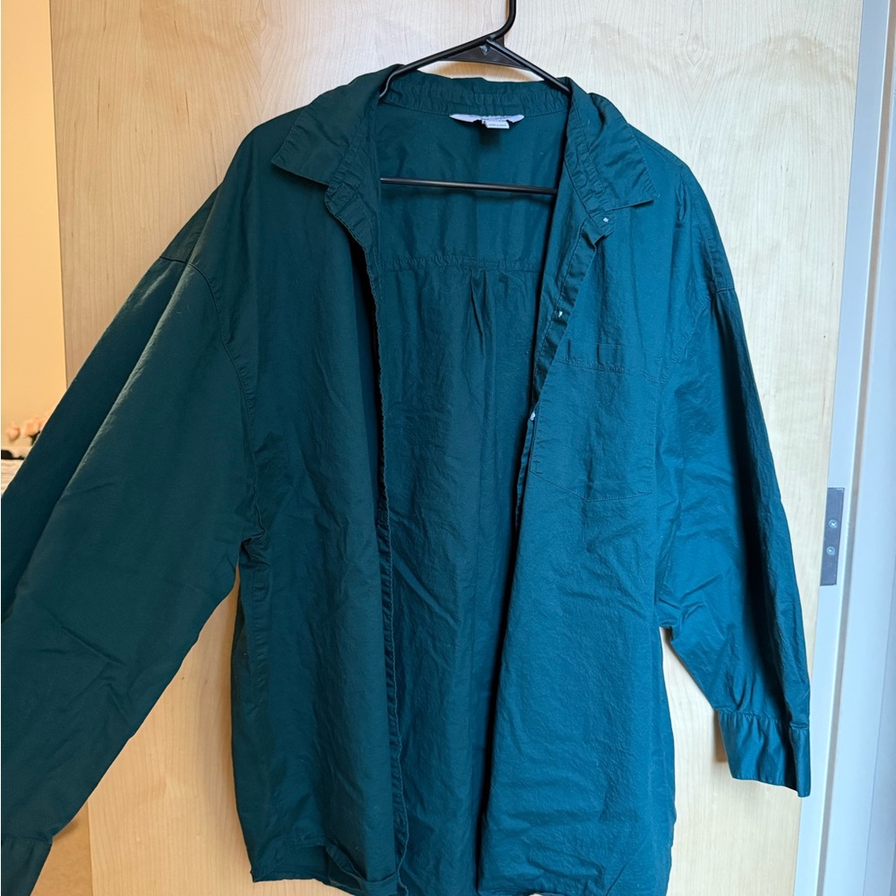 Old Navy Green Button Down Shirt Relaxed Fit